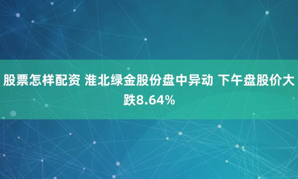 股票怎样配资 淮北绿金股份盘中异动 下午盘股价大跌8.64%